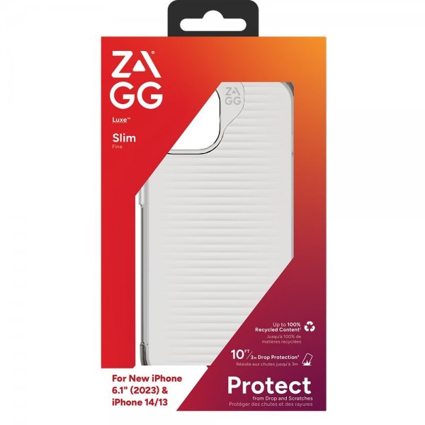 ZAGG iPhone 13/iPhone 14/iPhone 15 Kuori Luxe Läpinäkyvä