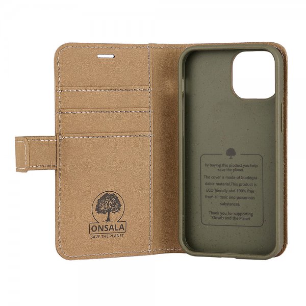 Onsala iPhone 13 Mini Kotelo ECO Wallet Sand
