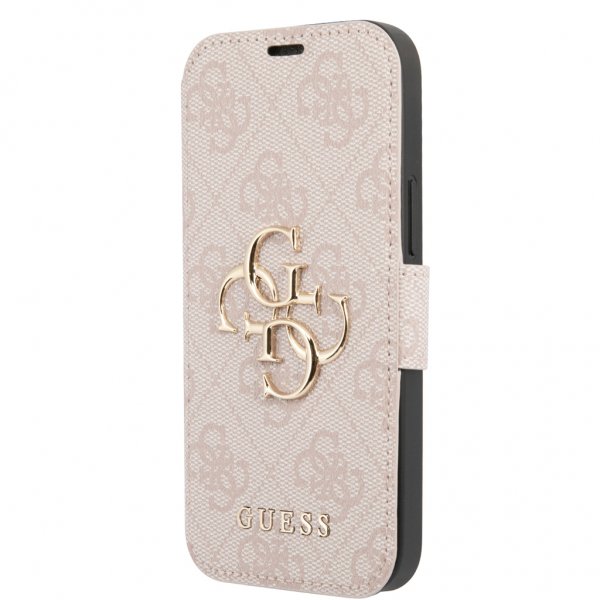 Guess iPhone 13 Mini Suojakuori Metallilogo Ruusukulta