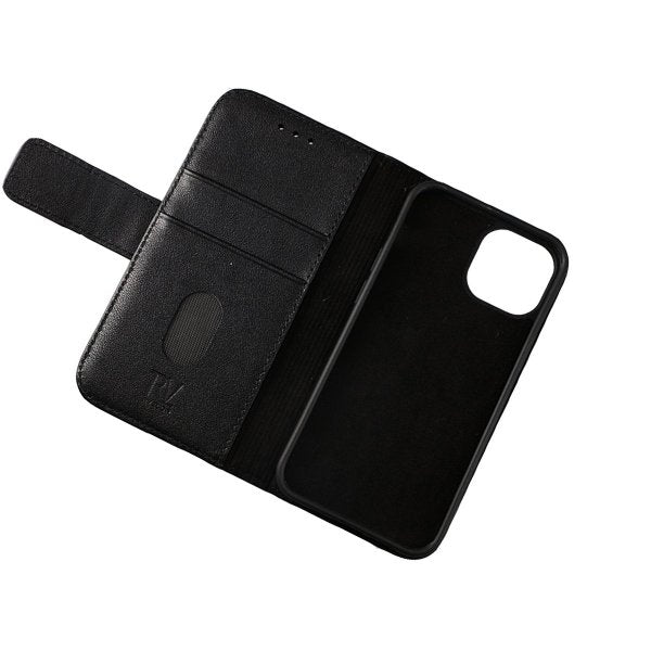 Rvelon iPhone 13 Mini Kotelo, aitoa nahkaa, musta