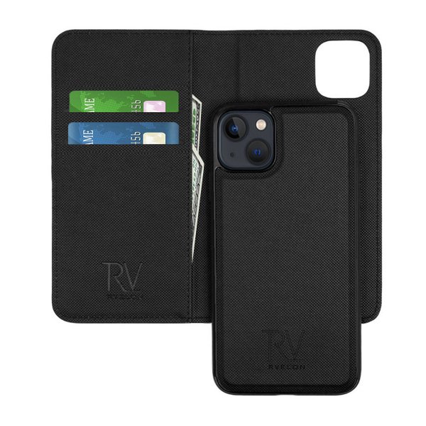Rvelon iPhone 13 Mini -suojakuori magneettisesti irrotettavalla kuorella, musta