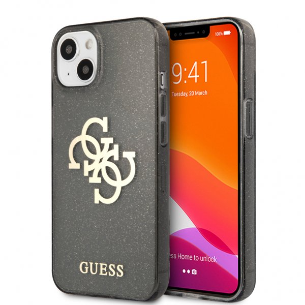 Guess iPhone 13 Mini Suojakuori Full Glitter Musta