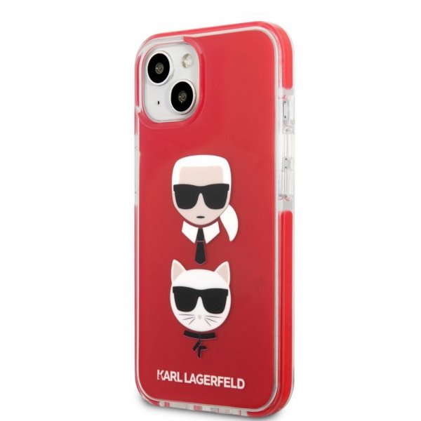 Karl Lagerfeld iPhone 13 Mini -suojakuori Karl & Choupette Punainen