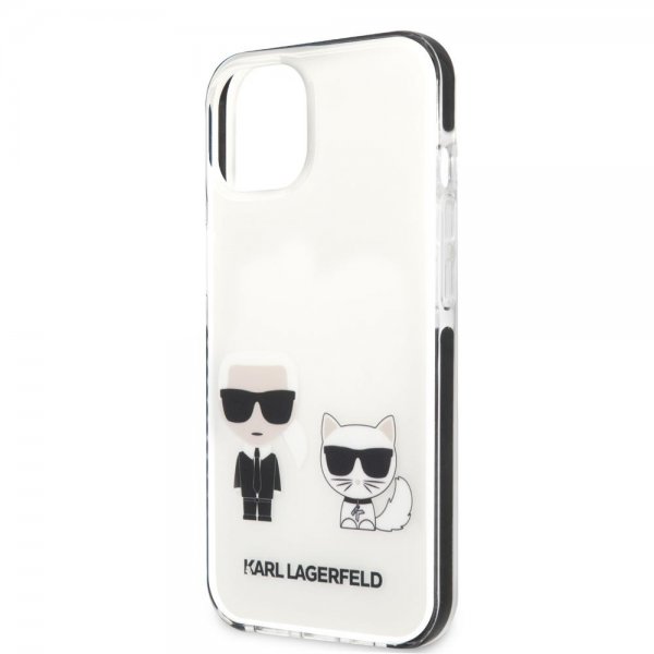 Karl Lagerfeld iPhone 13 Mini -suojakuori Karl & Choupette Valkoinen