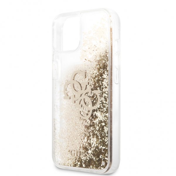 Guess iPhone 13 Mini Kuori Liquid Glitter Kulta