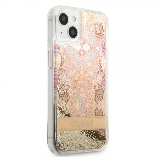 Guess iPhone 13 Mini Kuori Liquid Glitter Paisley Pattern Kulta