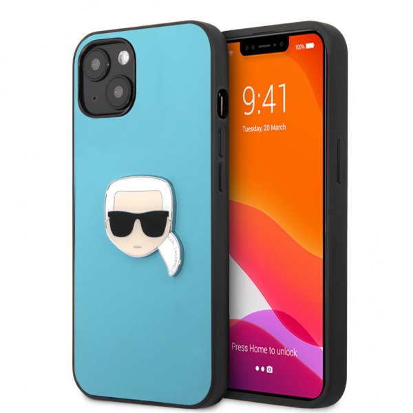 Karl Lagerfeld iPhone 13 Mini Suojakuori Metal Logo Sininen