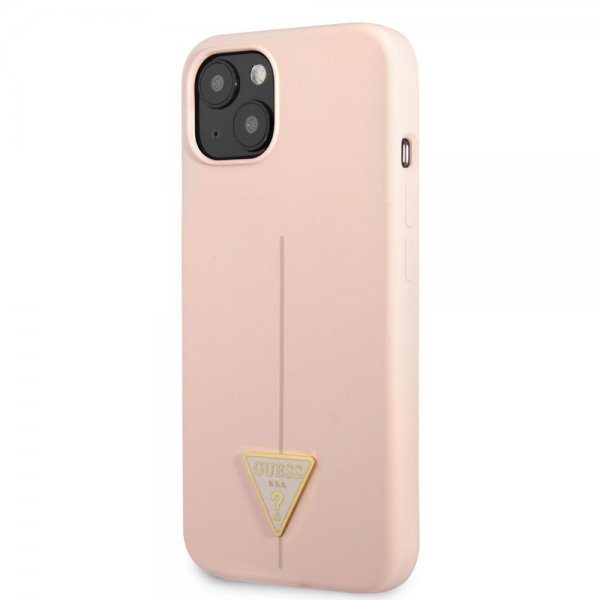 Guess iPhone 13 Mini Suojakuori Metal Triangle Pinkki