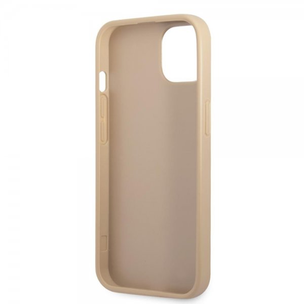 Guess iPhone 13 Mini Suojakuori Saffiano Metal Triangle Beige