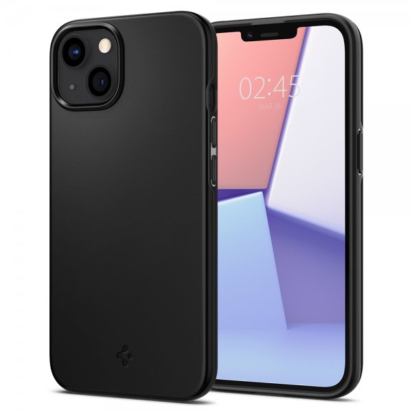Spigen iPhone 13 Mini Thin Fit -kuori, musta