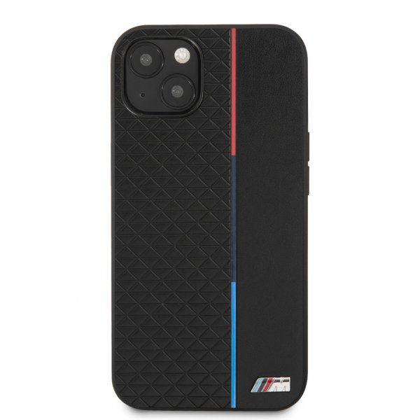 BMW iPhone 13 Mini Kuori Triangle Pattern Musta