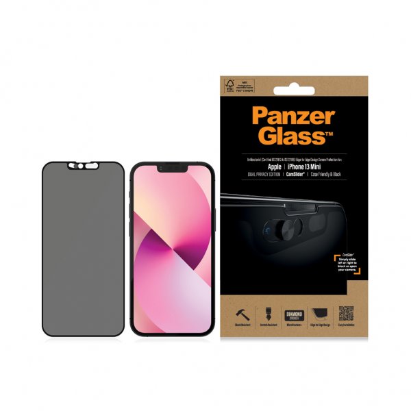 PanzerGlass iPhone 13 Mini -näytönsuoja Edge-to-Edge CamSlider Privacy