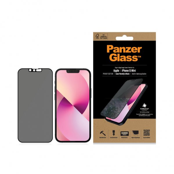 PanzerGlass iPhone 13 Mini -näytönsuoja Edge-to-Edge Case Friendly Privacy