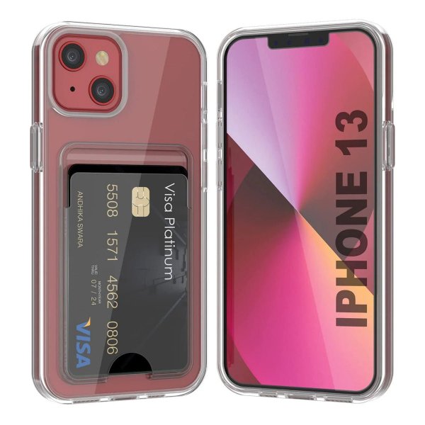 Rvelon iPhone 13 Kuori Korttipidike Läpinäkyvä