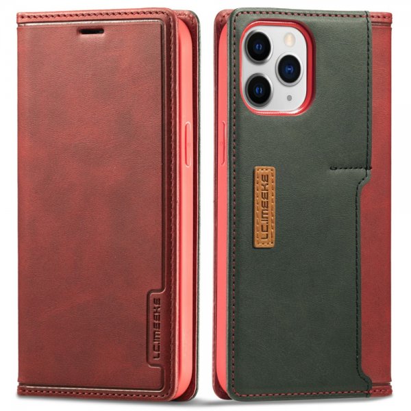 Lc.Imeeke iPhone 13 Pro -kotelo ulkopuolella, korttipaikka, punainen