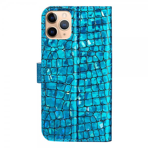 iPhone 13 Pro Kotelo Krokotiilikuvio Glitter Sininen