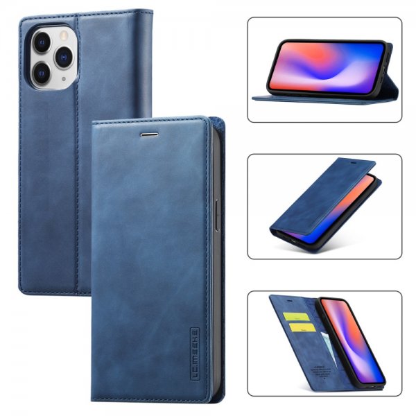 Lc.Imeeke iPhone 13 Pro -suojakuori korttipaikalla, flip, sininen