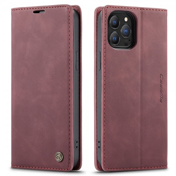 CaseMe iPhone 13 Pro -suojakotelo, retro, taitettava, punainen