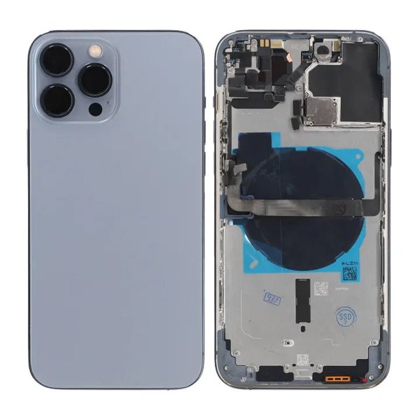 iPhone 13 Pro Max Takaosa täydellä kehyksellä OEM - Sininen