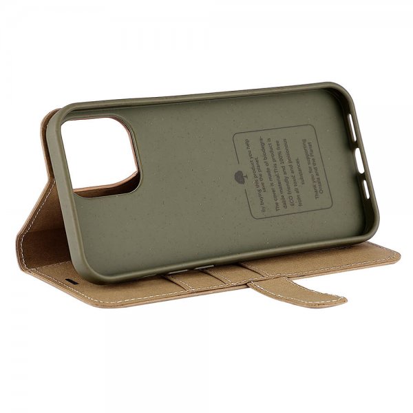Onsala iPhone 13 Pro Max Kotelo ECO Wallet Sand