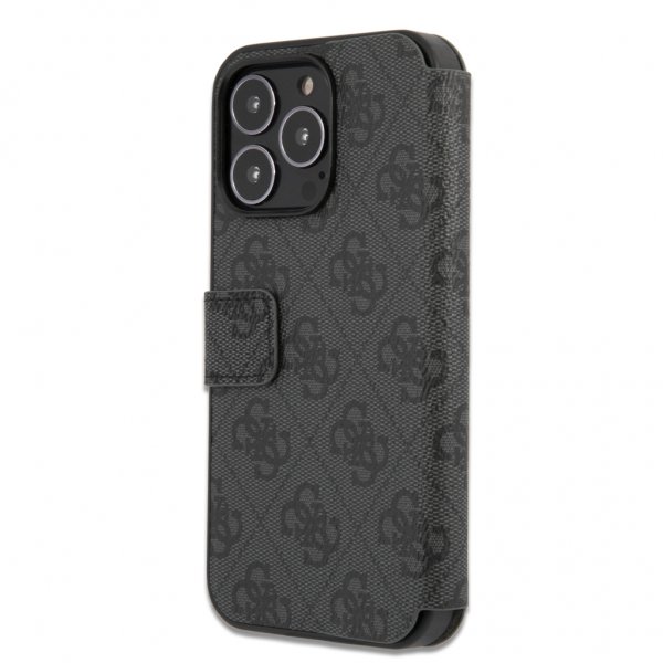 Guess iPhone 13 Pro Max -suojakuori, metallilogo, harmaa