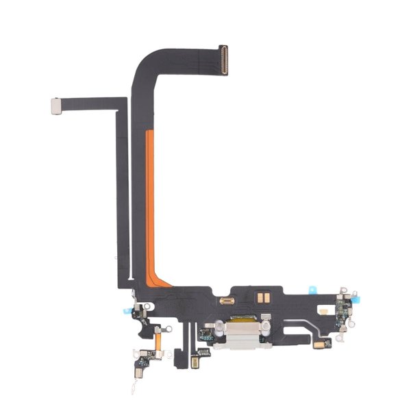 iPhone 13 Pro Max latausliitin joustokaapelilla, alkuperäinen - Valkoinen
