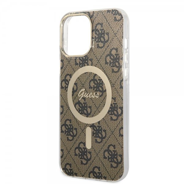Guess iPhone 13 Pro Max -kuori 4G Pattern MagSafe, ruskea