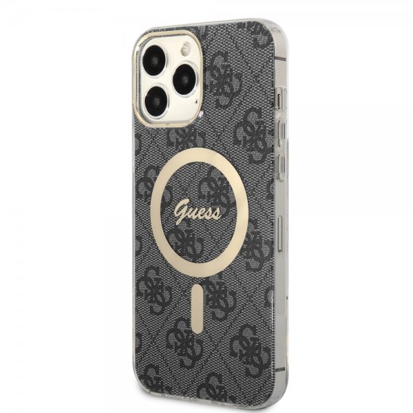 Guess iPhone 13 Pro Max -kuori 4G Pattern MagSafe, musta