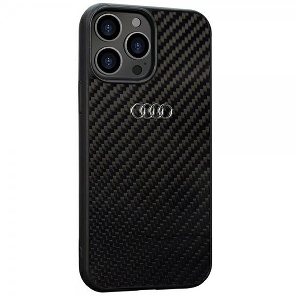 Audi iPhone 13 Pro Max Suojakuori Hiilikuitu Musta