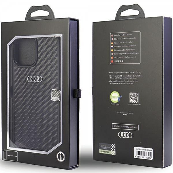 Audi iPhone 13 Pro Max Suojakuori Hiilikuitu Musta