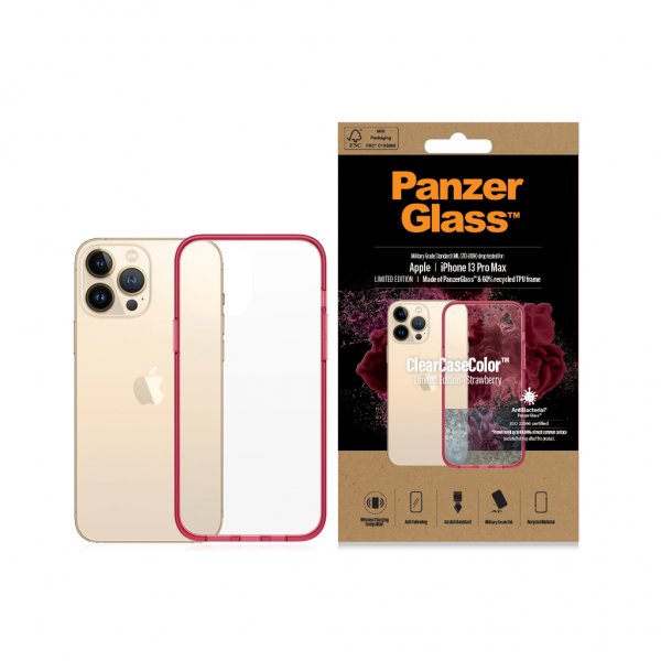 PanzerGlass iPhone 13 Pro Max ClearCase Color Strawberry
