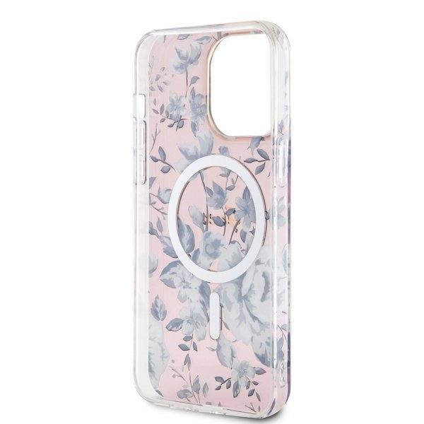 Guess iPhone 13 Pro Max Suojakuori Flower MagSafe Pinkki