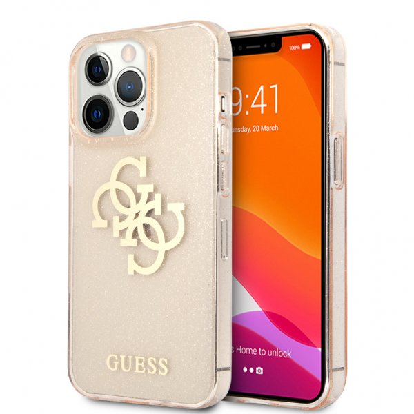 Guess iPhone 13 Pro Max Suojakuori Full Glitter Kulta