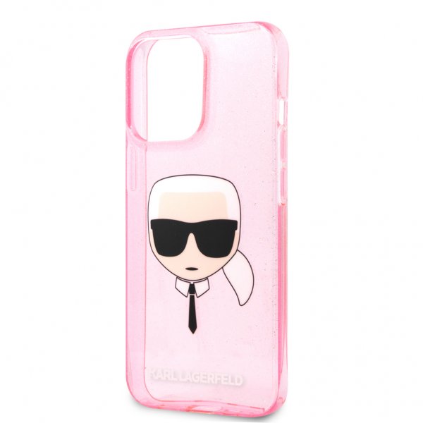 Karl Lagerfeld iPhone 13 Pro Max Kuori Full Glitter Pinkki