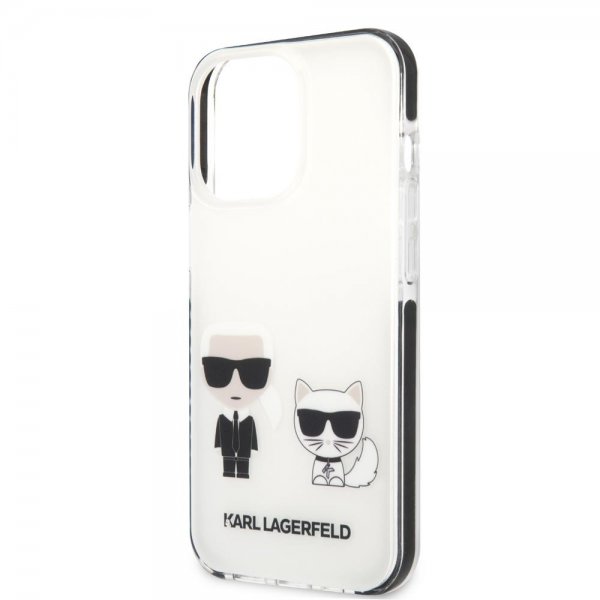 Karl Lagerfeld iPhone 13 Pro Max Suojakuori Karl & Choupette Valkoinen