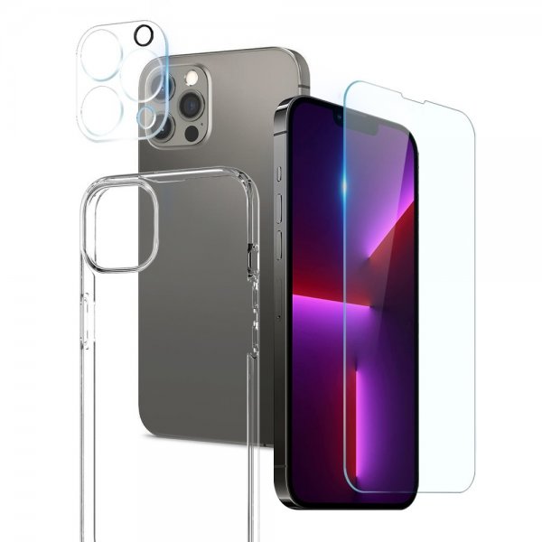 Northjo iPhone 13 Pro Max -kuori näytönsuojalla ja kamerasuojalla 3-in-1