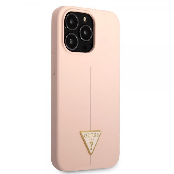 Guess iPhone 13 Pro Max Suojakuori Metal Triangle Pinkki