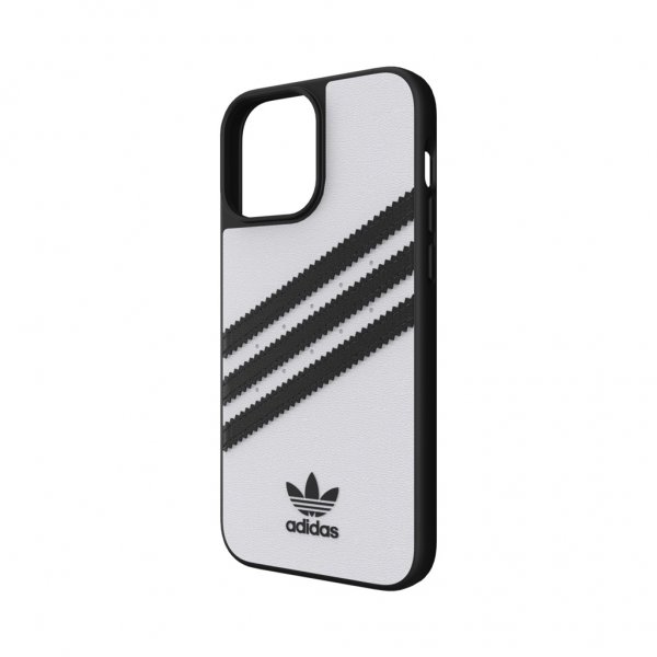 Adidas iPhone 13 Pro Max -muotoiltu PU-kotelo, valkoinen
