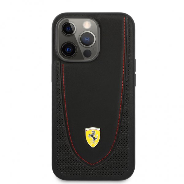 Ferrari iPhone 13 Pro Max Suojakuori Perforoitu Musta