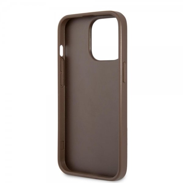 Guess iPhone 13 Pro Max -kuoret Printed Stripe Bottom, ruskea