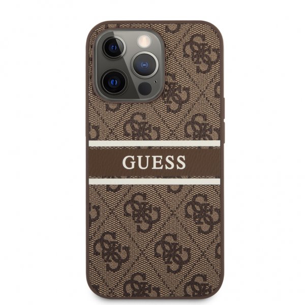 Guess iPhone 13 Pro Max Suojakuori Printed Stripe Ruskea