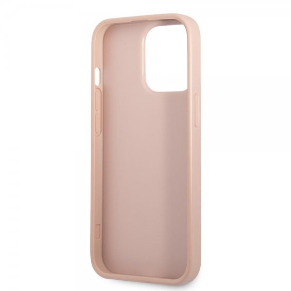 Guess iPhone 13 Pro Max -kuoret, Saffiano Double Cardslot, ruusunpunainen