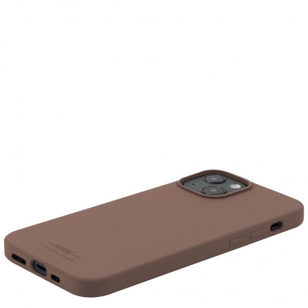 holdit iPhone 13 -silikonisuojakuori, tummanruskea