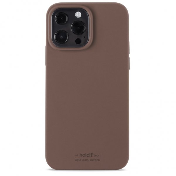 holdit iPhone 13 Pro Max -silikonikuori, tummanruskea