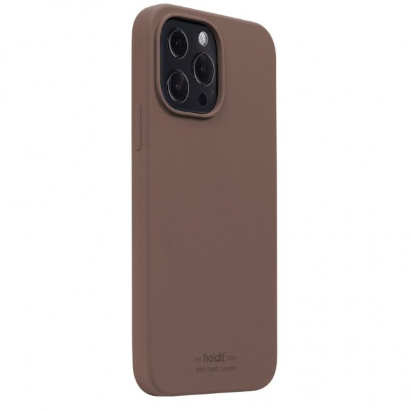 holdit iPhone 13 Pro Max -silikonikuori, tummanruskea