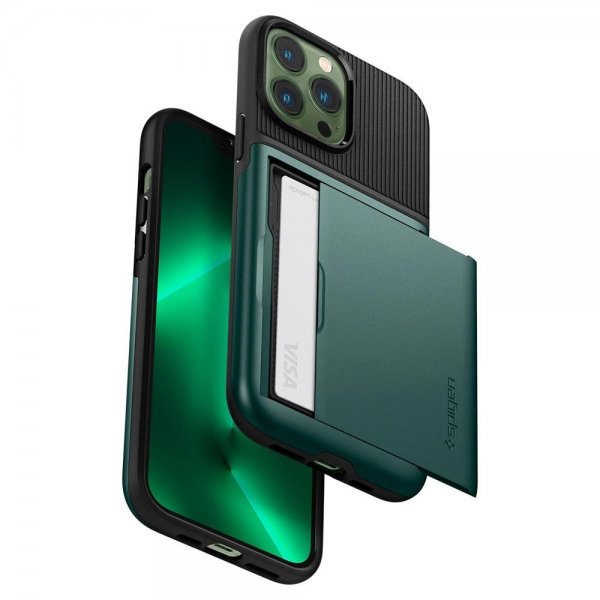 Spigen iPhone 13 Pro Max -suojakuori Slim Armor CS Midnight Green