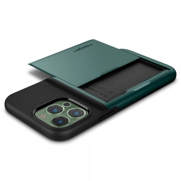 Spigen iPhone 13 Pro Max -suojakuori Slim Armor CS Midnight Green