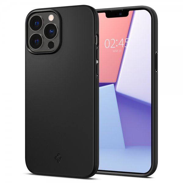 Spigen iPhone 13 Pro Max Thin Fit -suojakuori, musta
