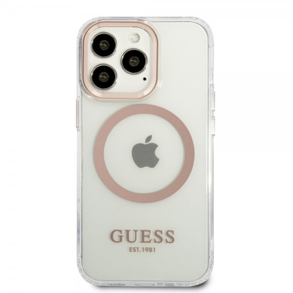 Guess iPhone 13 Pro Max läpinäkyvä MagSafe Gold -suojakuori läpinäkyvä