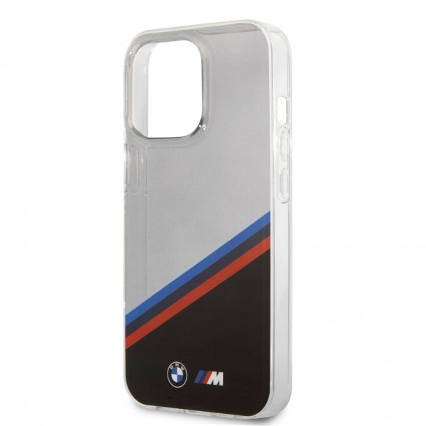 BMW iPhone 13 Pro Max Suojakuori Tricolor Stripe Läpinäkyvä Musta